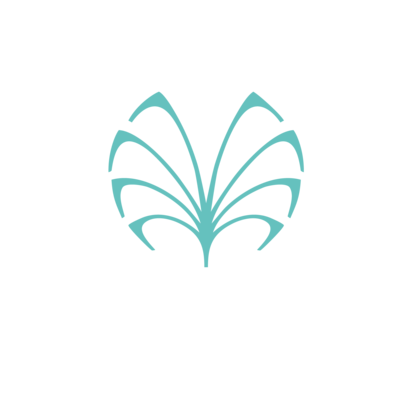 Das Logo der Gesellschaft Freunde des Palmengartens zeigt die Baumkrone einer Palme in blau auf weißem Grund.